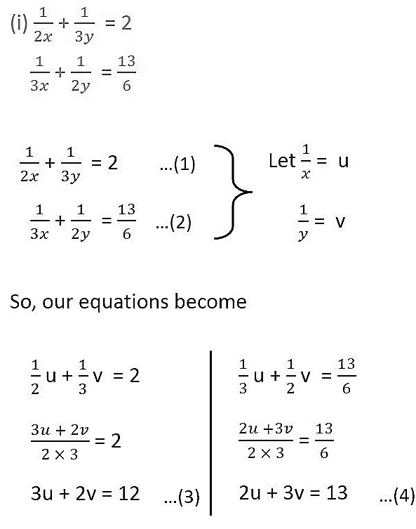 1 2x 1 3y 2 And 1 3x 1 2y 13 6 Solve The Given Linear Equation By Substitution Method Sarthaks Econnect Largest Online Education Community