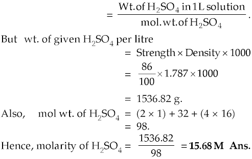Molarity of H2SO4