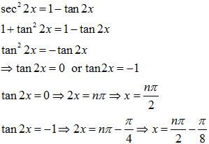Find The General Solution For The Equation Sec 2 2x 1 Tan 2x Sarthaks Econnect Largest Online Education Community