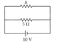 The power  dissipated  in the circuit  shown in the  figure  is 30 W. The  value  of  R is