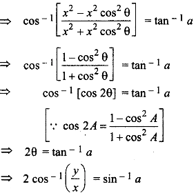 If Cos 1 X 2 Y 2 X 2 Y 2 Tan 1 A Then Prove That Dy Dx Y X Sarthaks Econnect Largest Online Education Community