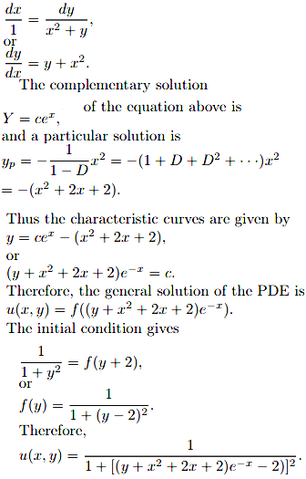 Find The Solution U X Y Of Ux X 2 Y Uy 0 U 0 Y 1 1 Y 2 Sarthaks Econnect Largest Online Education Community