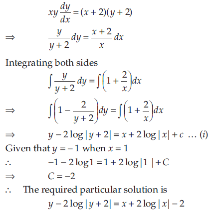 Find The Particular Solution Of The Following Differential Equation Xy Dy Dx X 2 Y 2 Y 1 When X 1 Sarthaks Econnect Largest Online Education Community