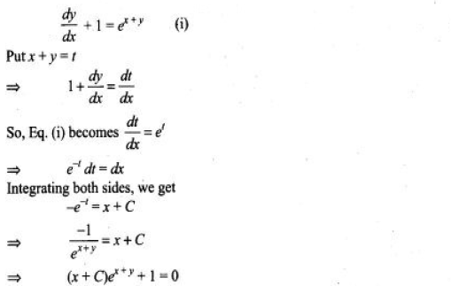 Solve The Differential Equation Dy Dx 1 E X Y Sarthaks Econnect Largest Online Education Community