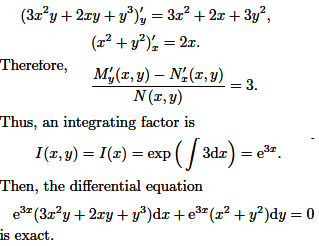 Find An Integrating Factor And Solve The Following Equations 3x 2y 2xy Y 3 Dx X 2 Y 2 Dy 0 Sarthaks Econnect Largest Online Education Community