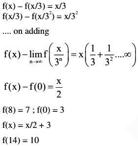 Let f: R → R be a continuous function such that f (3x) – f (x) = x. If ...