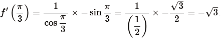 First derivative of f(x)