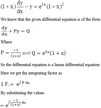 Find The General Solution Of Differential Equations 1 X Dy Dx Y E 3x 1 X 2 Sarthaks Econnect Largest Online Education Community