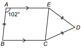 equal bcd sides find ab cd if three figure measure length then ae bc ed given sarthaks