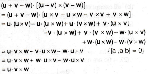 If U V And W Are Three Non Coplanar Vectors Then U V W U V X V W Equal To A 0 B U V X W C U W X V