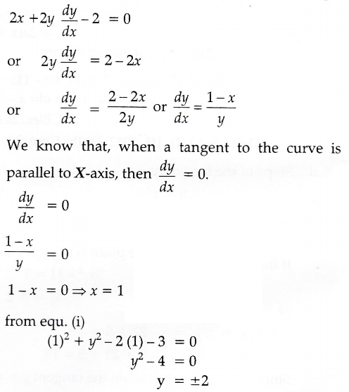 Find The Points On The Curve X 2 Y 2 2x 3 0 At Which Tangent Is Parallel To X Axis Sarthaks Econnect Largest Online Education Community