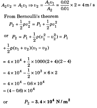 From equation of continuity