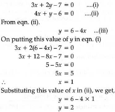 Solve The Following Pair Of Linear Equations By Substitution Method 3x 2y 7 0 4x Y 6 0 Sarthaks Econnect Largest Online Education Community