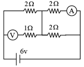 Voltmeter and ammeter shown in circuit diagram are ideal, then the