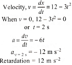 motion of a particle along a straight line is described by equation