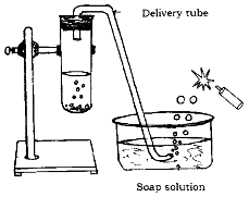 Draw the diagram of arrangement of apparatus used to show the reaction