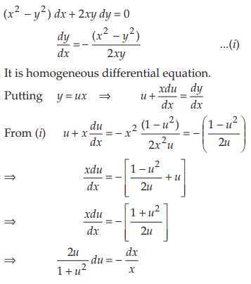 Solve The Following Differential Equation X 2 Y 2 Dx 2xy Dy 0 Given That Y 1 When X 1 Sarthaks Econnect Largest Online Education Community