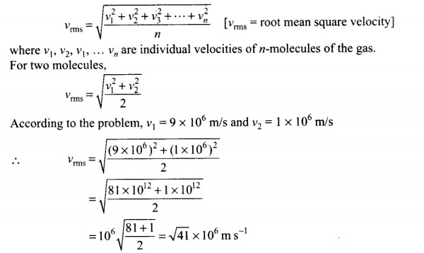 root mean square speed of these molecules