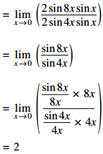 lim (x→0) ((cos 7x – cos 9x)/(cos 3x – cos5x))