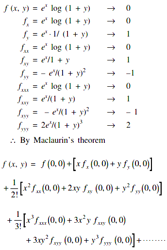 Expand E X Log 1 Y By Maclaurin S Theorem Up To The Third Degree Term Sarthaks Econnect Largest Online Education Community