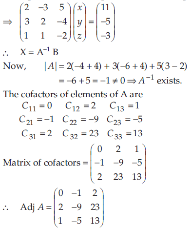 Using Matrices Solve The Following System Of Equations 2x 3y 5z 11 3x 2y 4z 5 X Y 2z 3 Sarthaks Econnect Largest Online Education Community