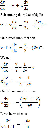 In Differential Equations Show That It Is Homogeneous And Solve It X 2 Y 2 Dx 2xy Dy 0 Sarthaks Econnect Largest Online Education Community