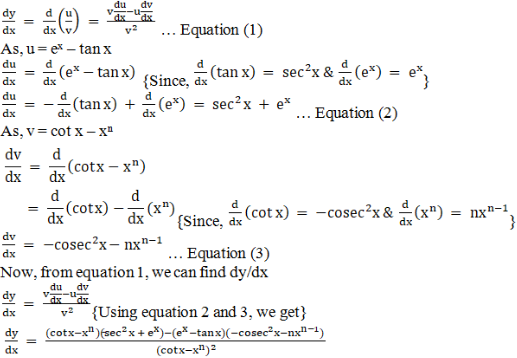 Differentiate The Function With Respect To X E X Tan X Cot X X N Sarthaks Econnect Largest Online Education Community