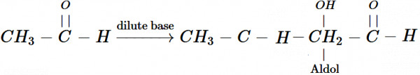 एल्डीहाइड या कीटोन के दो परमाणु जिसमें α-hydrogen उपस्थित है