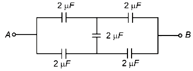 In the following circuit, the equivalent capacitance