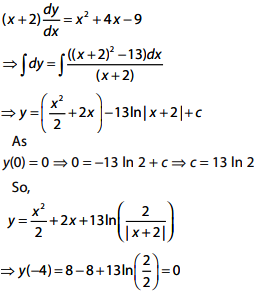 If Y X Is The Solution Of The Differential Equation X 2 Dy Dx X 2 4x 9 X 2 And Y 0 0 Then Y 4 Is Equal To Sarthaks Econnect Largest Online Education Community