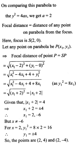 Find The Coordinates Of A Point On The Parabola Y 2 8x Whose Focal Distance Is 4 Sarthaks Econnect Largest Online Education Community