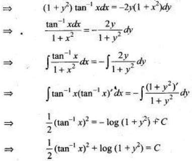 Solve The Differential Equation 1 Y 2 Tan 1x Dx 2y 1 X 2 Dy 0 Sarthaks Econnect Largest Online Education Community