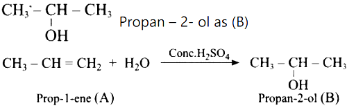 An organic compound (A) of molecular formula C3H6 on reaction with Conc ...