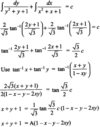 Show That The General Solution Of The Differential Equation Dy Dx Y 2 Y 1 X 2 X 1 0 Is Given By X Y 1 Sarthaks Econnect Largest Online Education Community