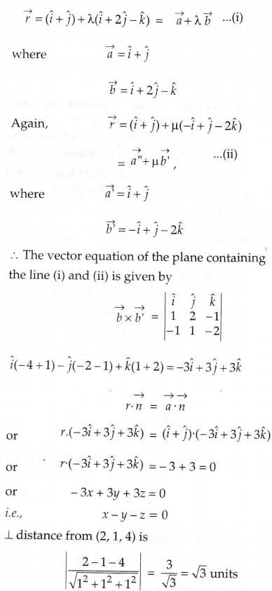 Find The Vector Equation Of The Plane That Contains The Lines Vector R I J L I 2j K And Vector R I J