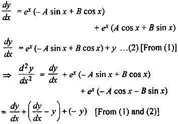 Find The Differential Equation Y E X Acos X Bsinx Sarthaks Econnect Largest Online Education Community