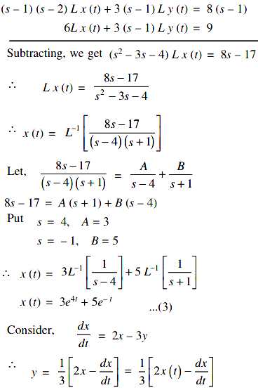 Solve The Simultaneous Equations Using Laplace Transforms Dx Dt 2x 3y Dy Dt Y 2x Subject To X 0 8 And Y 0 3 Sarthaks Econnect Largest Online Education Community