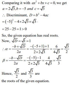 Find The Roots Of The Equations If They Exist By Applying The Quadratic Formula 2 3x 2 5x 3 0 Sarthaks Econnect Largest Online Education Community