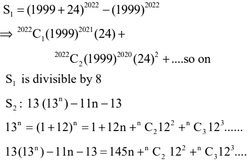 Among the statements: (S1) : 2023^2022 – 1999^2022 is divisible by 8 ...