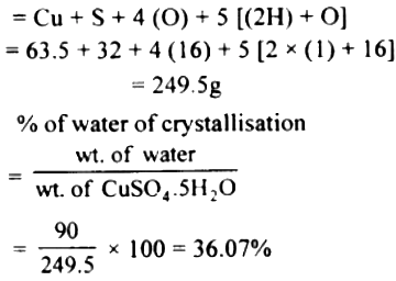 formula for hydrated copper sulfate