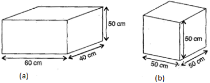There are two cuboidal boxes as shown in the adjoining figure