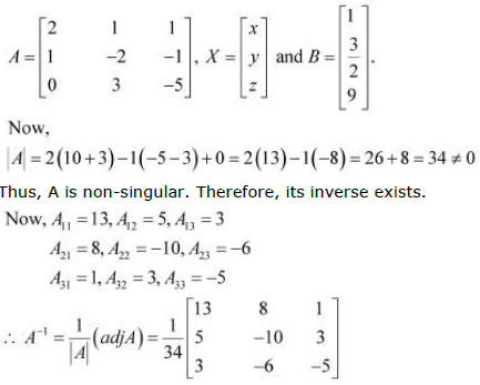 Solve System Of Linear Equations Using Matrix Method 2x Y Z 1 X 2y Z 3 2 3y 5z 9 Sarthaks Econnect Largest Online Education Community