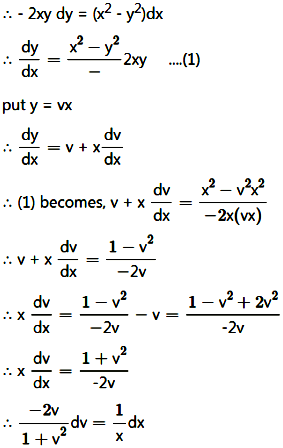 Solve The Following Differential Equation X 2 Y 2 Dx 2xy Dy 0 Sarthaks Econnect Largest Online Education Community