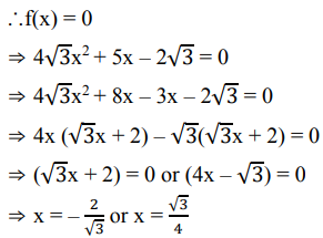 Find The Zeroes Of The Quadratic Polynomial F X 4 3x 2 5x 2 3 Sarthaks Econnect Largest Online Education Community