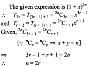 Given The Integers R 1 N 2 And Coefficients Of 3r Th And R 2 Nd Terms In The Binomial Expansion Sarthaks Econnect Largest Online Education Community