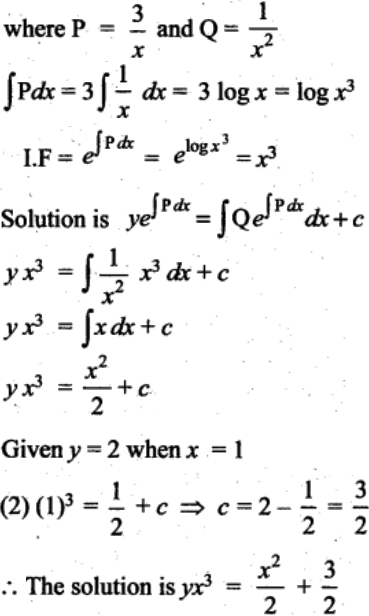 Solve The Linear Differential Equation Dy Dx 3y X 1 X 2 Given That Y 2 When X 1 Sarthaks Econnect Largest Online Education Community