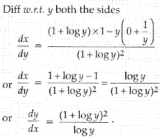 If Y X E Y X Prove That Dy Dx 1 Log Y 2 Log Y Sarthaks Econnect Largest Online Education Community