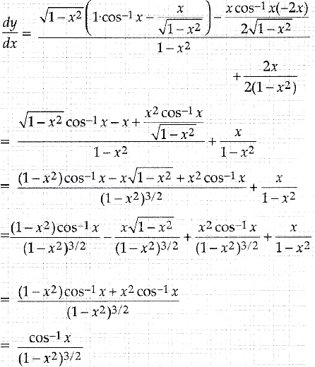 If Y X Cos 1 X 1 X 2 Log 1 X 2 Then Prove That Dy Dx Cos 1 X 1 X 2 3 2 Sarthaks Econnect Largest Online Education Community