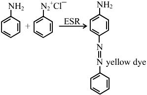 aniline is reacted with one equivalent of benzenediazonium chloride
