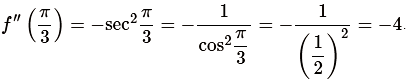 Second derivative of f(x)